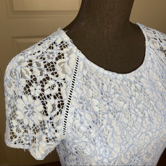 Charles Henry Reglan Sleeve Lace Dress Periwinkle Blue Women's Size Medium - Picture 7 of 8